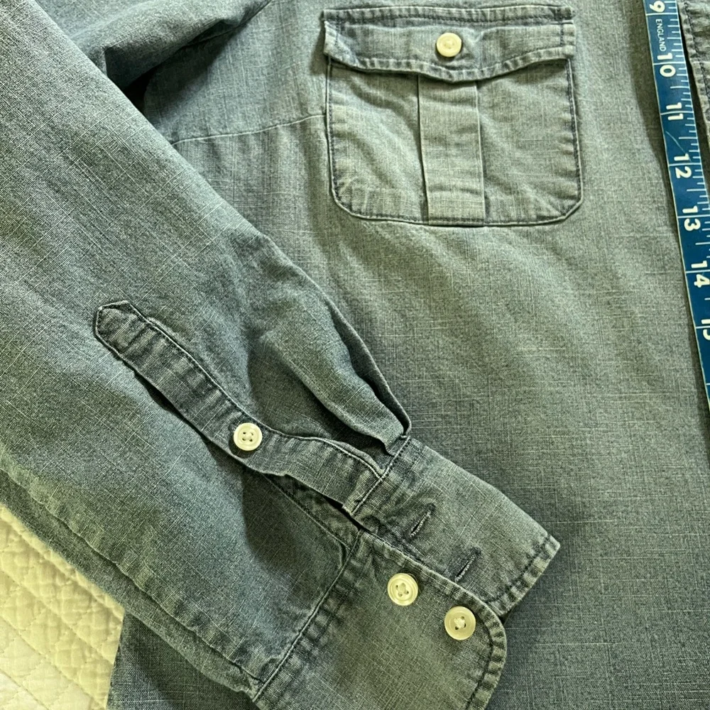 Vintage J. Crew Chambray Blue Denim Shirt - Picture 7 of 7